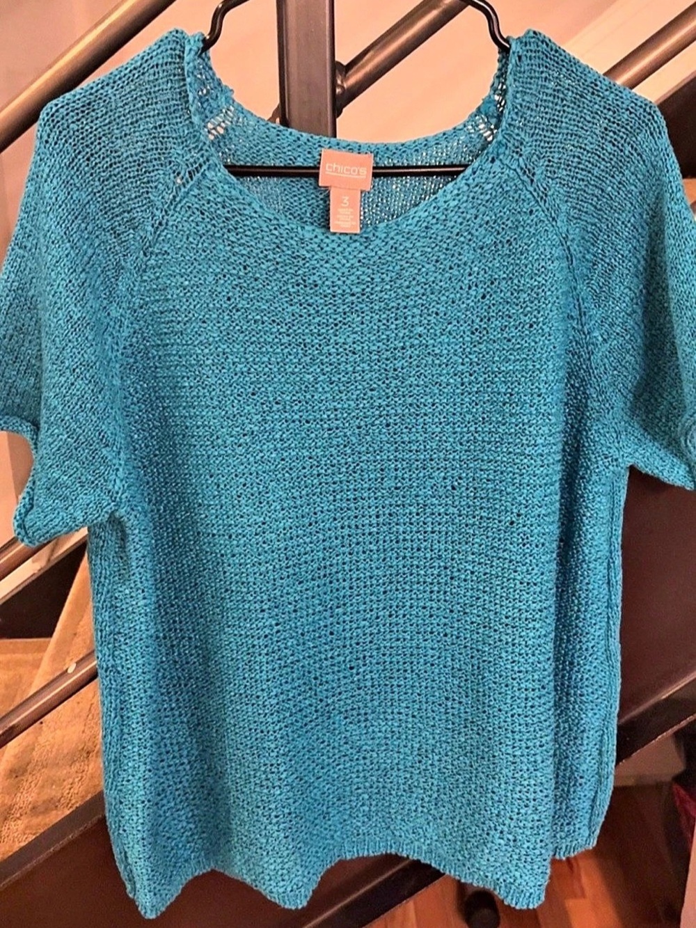 Chico’s Turquoise Knit Top | Size 3 (16W)
